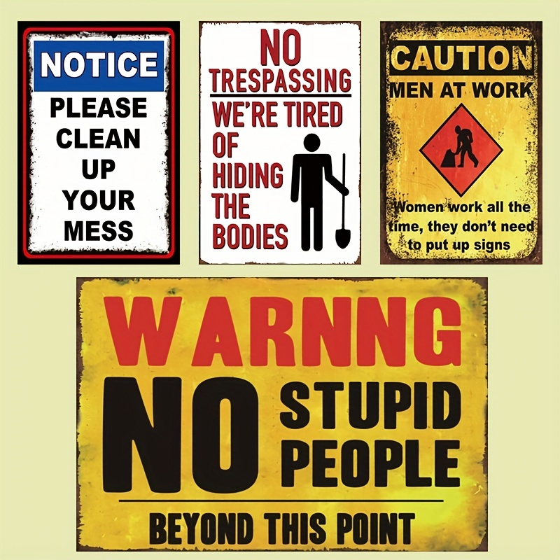 1pc Frameless Metal Safety Sign Safety Reminder Sign Area Danger ...