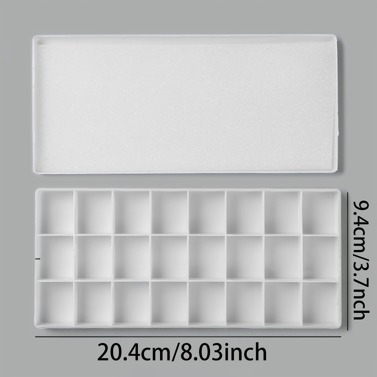 1pc 24 Grid Paint Tray Palettes For Acrylic Paint, Color Palette With Lid,  Painting Palette Plastic For Kids Students Artist Drawing White