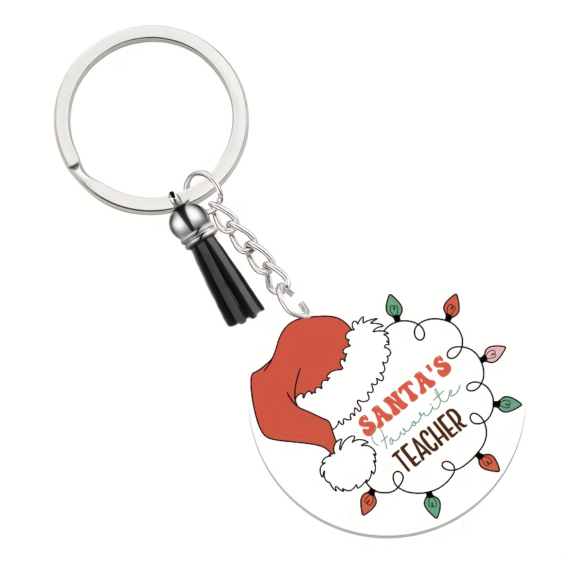 Temu 1pc, Acrylic Keychain with Key Rings Tassels Key Chain for Craft,Bulk Keychain Rings,Acrylic Keychain Blanks Rings,Key Chain Kit Christmas Gifts