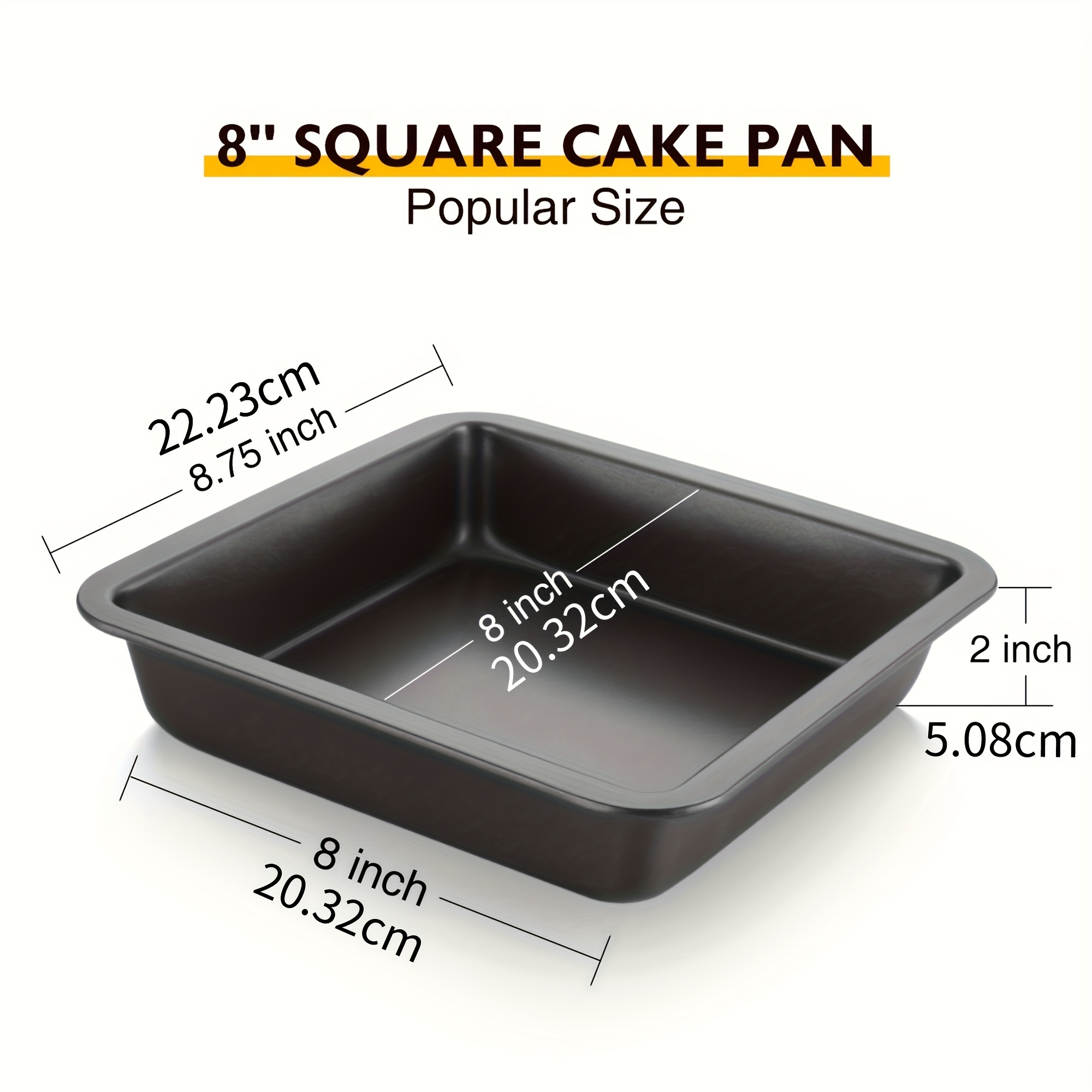 Silicone Square Cake Pan, 8x8 Baking Pan, Brownie Pan - Set of 2
