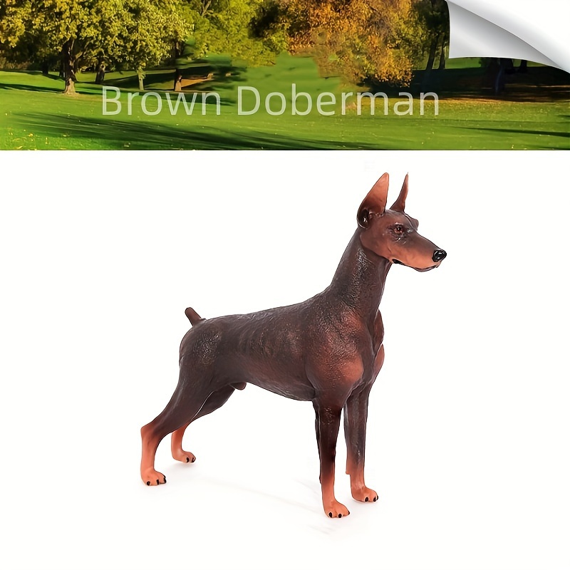 6.4 Inch Large Simulation Animal Creative Toy Doberman, Simulation Animal  Model Cognitive Toy Black Brown Doberman, Christmas, Halloween, New Year Gif