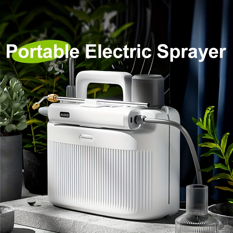Pulverizador eléctrico para plantas, pulverizador de batería de 1.35  galones/5L con mango recargable USB, rociador de jardín potable con varita