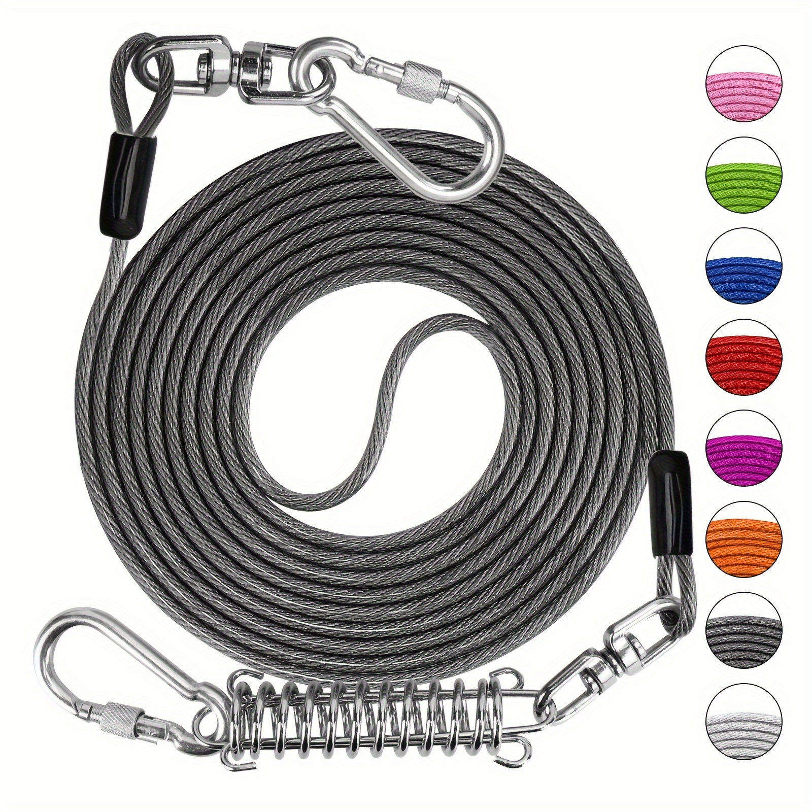 Dog Tie Out Cable Dog Runner For Yard Steel Wire Dog Leash - Temu