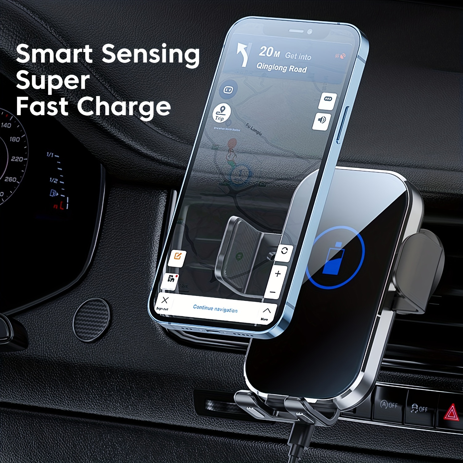 Wireless Car Charger Fast Charging Car Charger Auto Clamping Phone Mount Car  Accessories, Office Accessories, School Supplies, Perfect Gift For  Christmas Birthday - Temu