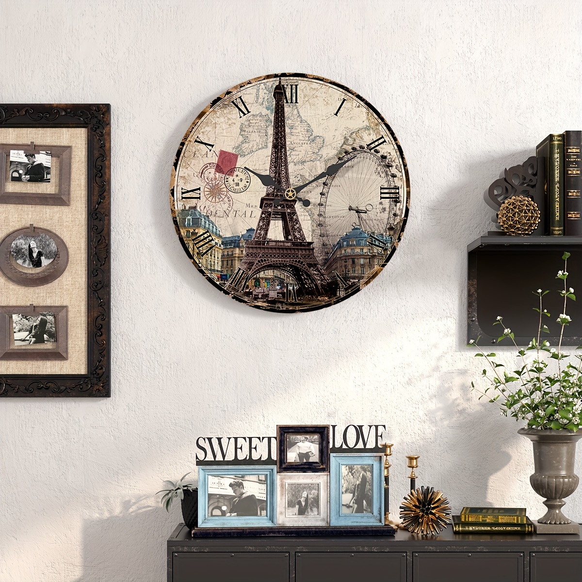 Reloj Mesa/Reloj Sobremesa Reloj decorativo silencioso europeo de lujo y  creativo, reloj de escritorio Retro moderno y sencillo for sala de estar