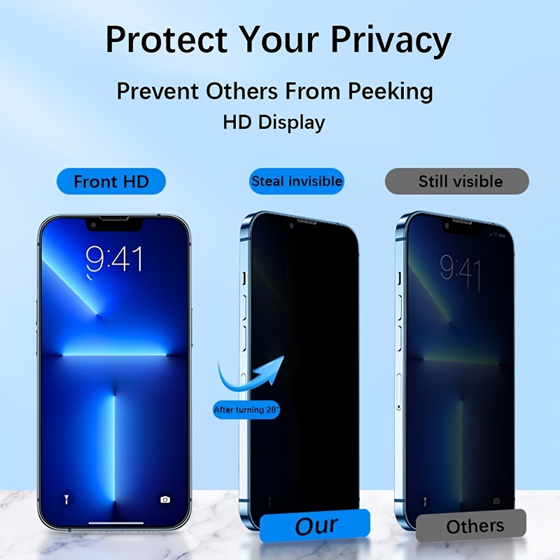 Full Cover Privacy Screen Protectors For Iphone 14 13 12 11 - Temu
