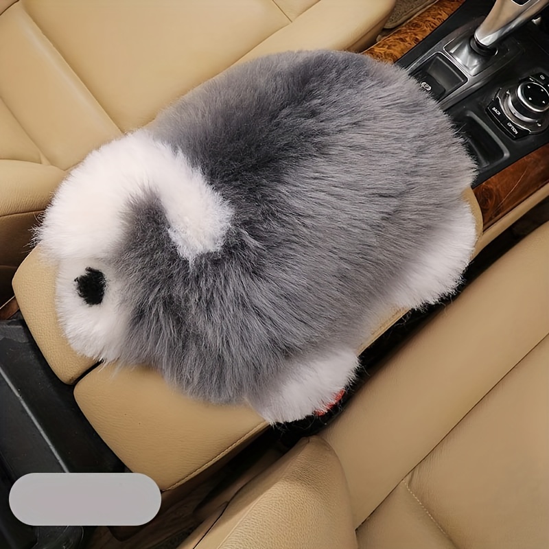 

1pc Plush Rabbit Car Armrest Box Pad, Winter Plush Car Central Armrest Box Pad, Universal Armrest Box Pad, Car Armrest Protective Cover