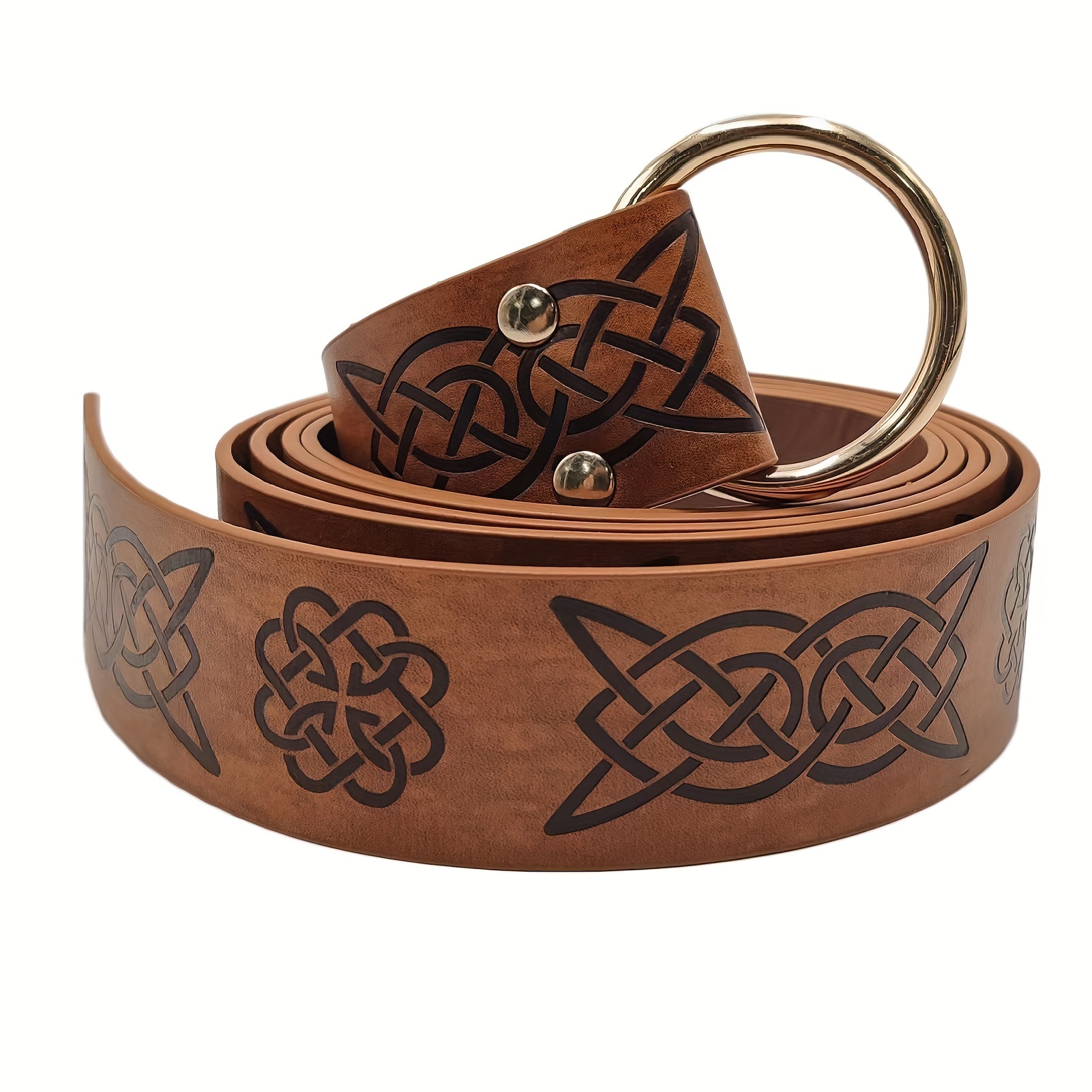 Medieval Viking Style Embossed Belt, Retro Knight Belt, Suitable For Stage Props Like Halloween, Easter, Etc. Other (clothing Props)