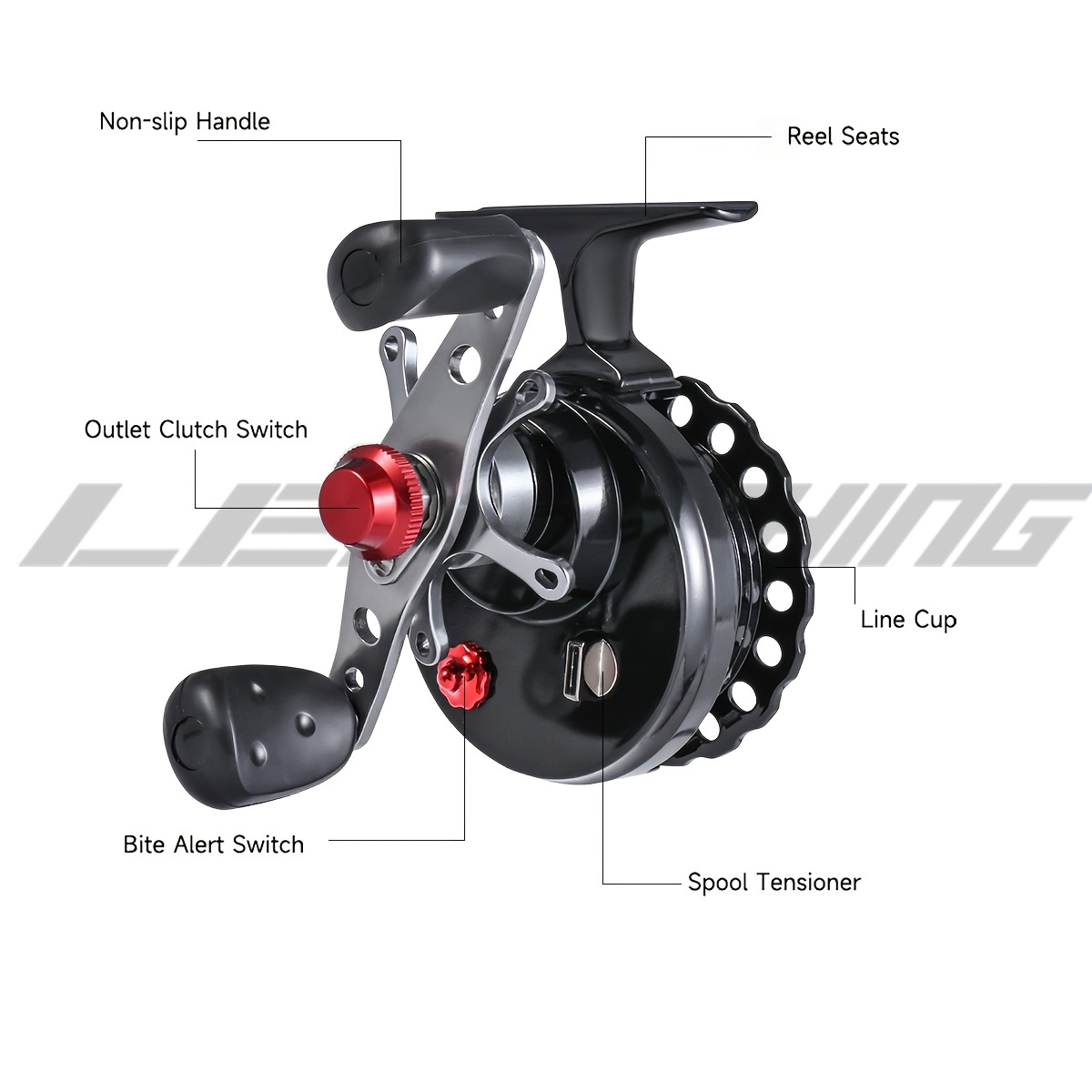 Carbon Texture Fly Fishing Reel 4+1 Ball Bearing Speed Ratio 3.5:1 Fish Line
