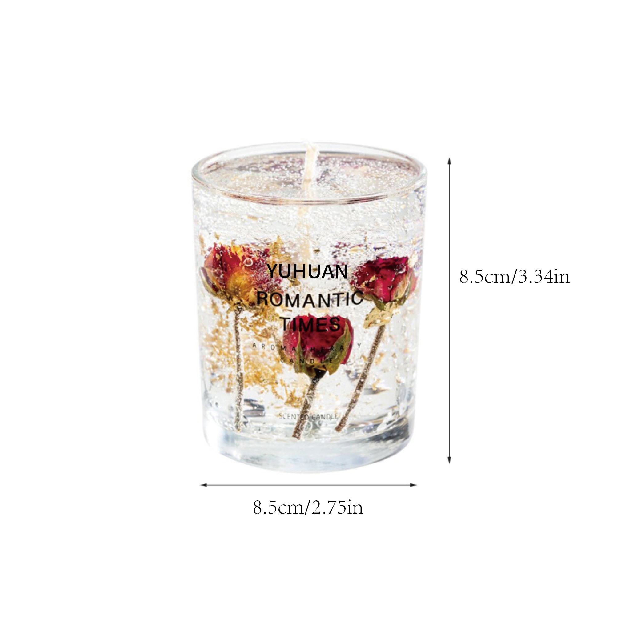 Essential oil scented candle Jelly wax real flower senior girls sleeping  bedroom long-lasting fragrance adornment set with hand gift