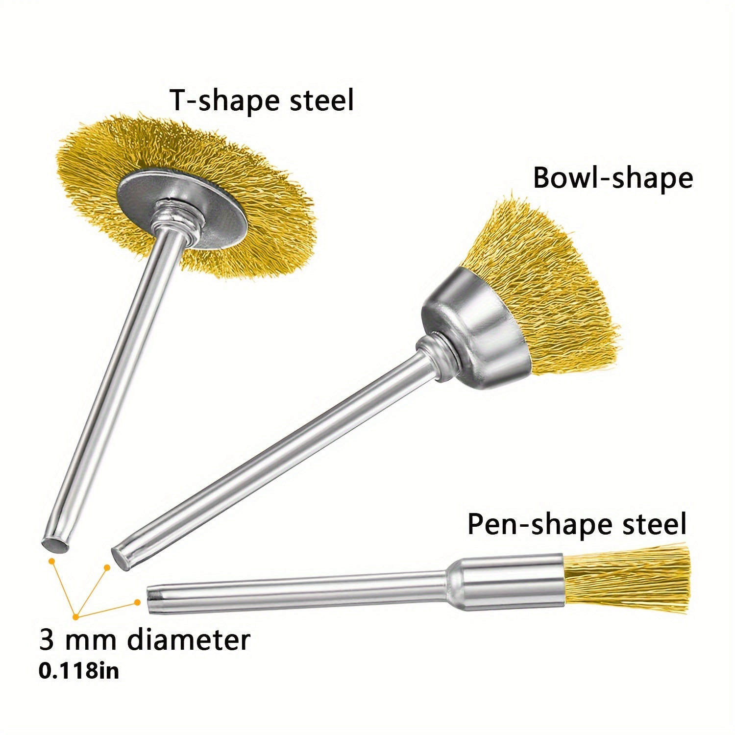 Steel Wire Brush Set Drill Brass Steel Wire Brush Drill Temu Canada