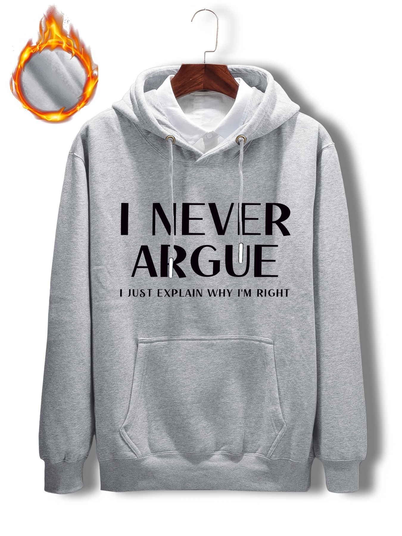 Men's Plus Size ' Never Argue Explain 'm Right' Print Plain - Temu