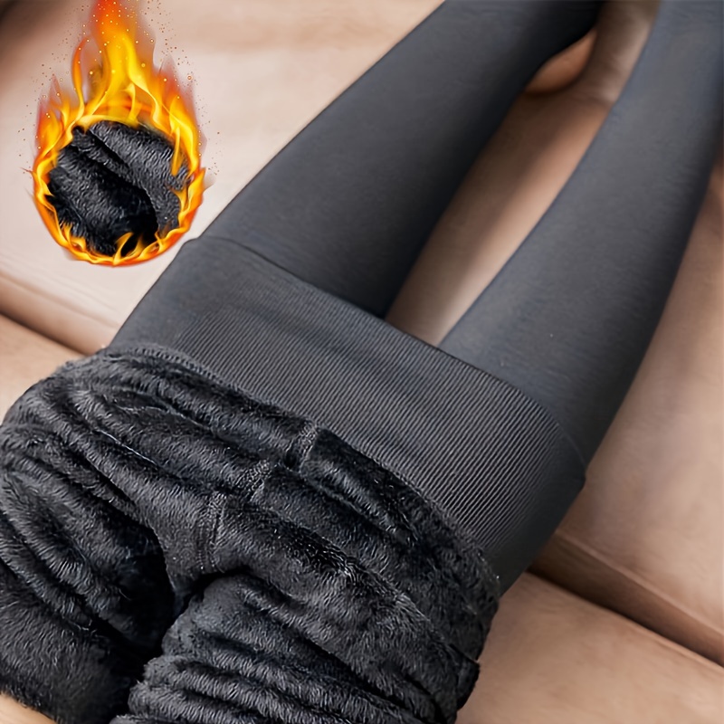 Women Girl Winter Warm Fleece Lined Leggings Full Length Stretchy Tights  Thermal Insulated Pants Trousers 