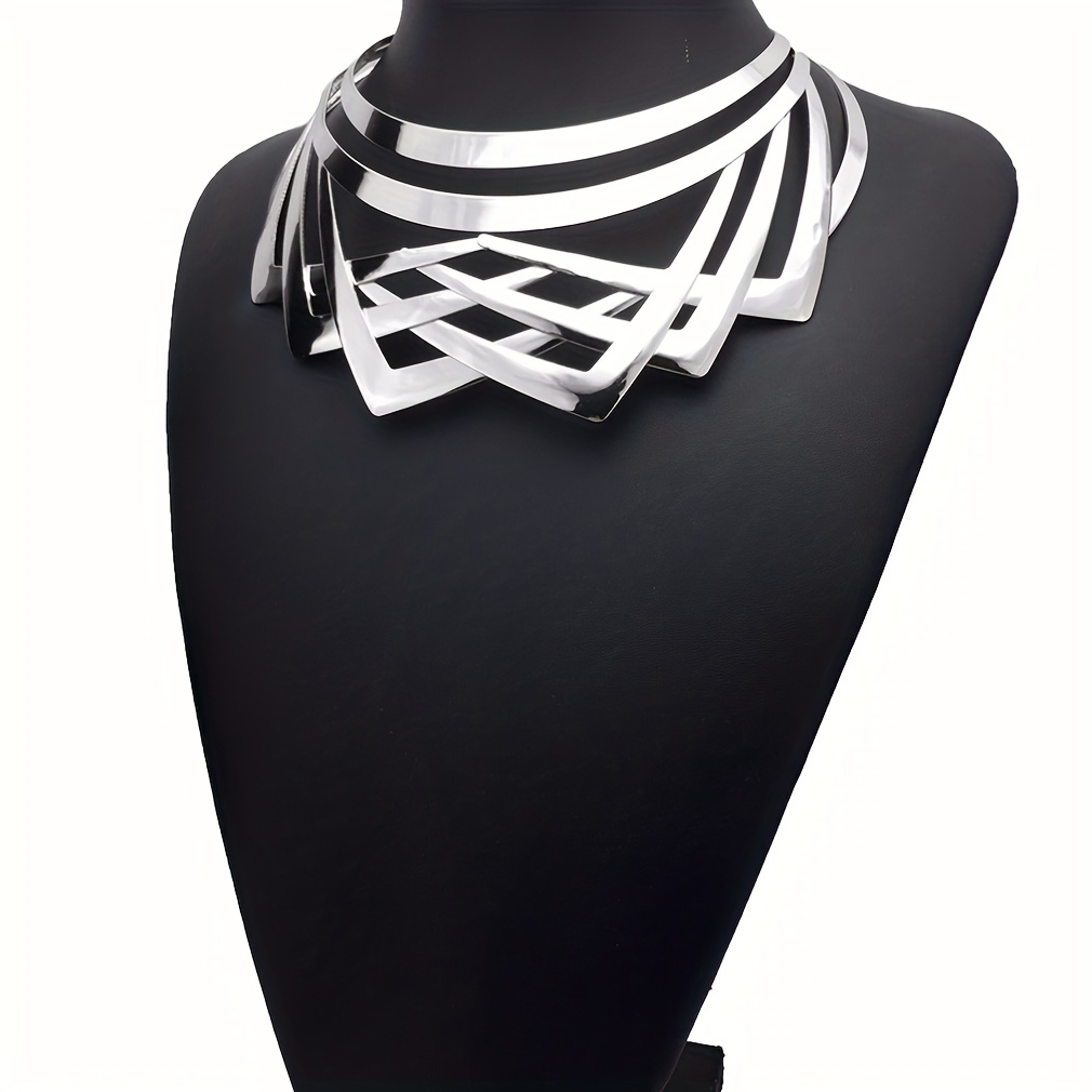 Black Or White Multilayer Choker Necklaces Exaggerated - Temu