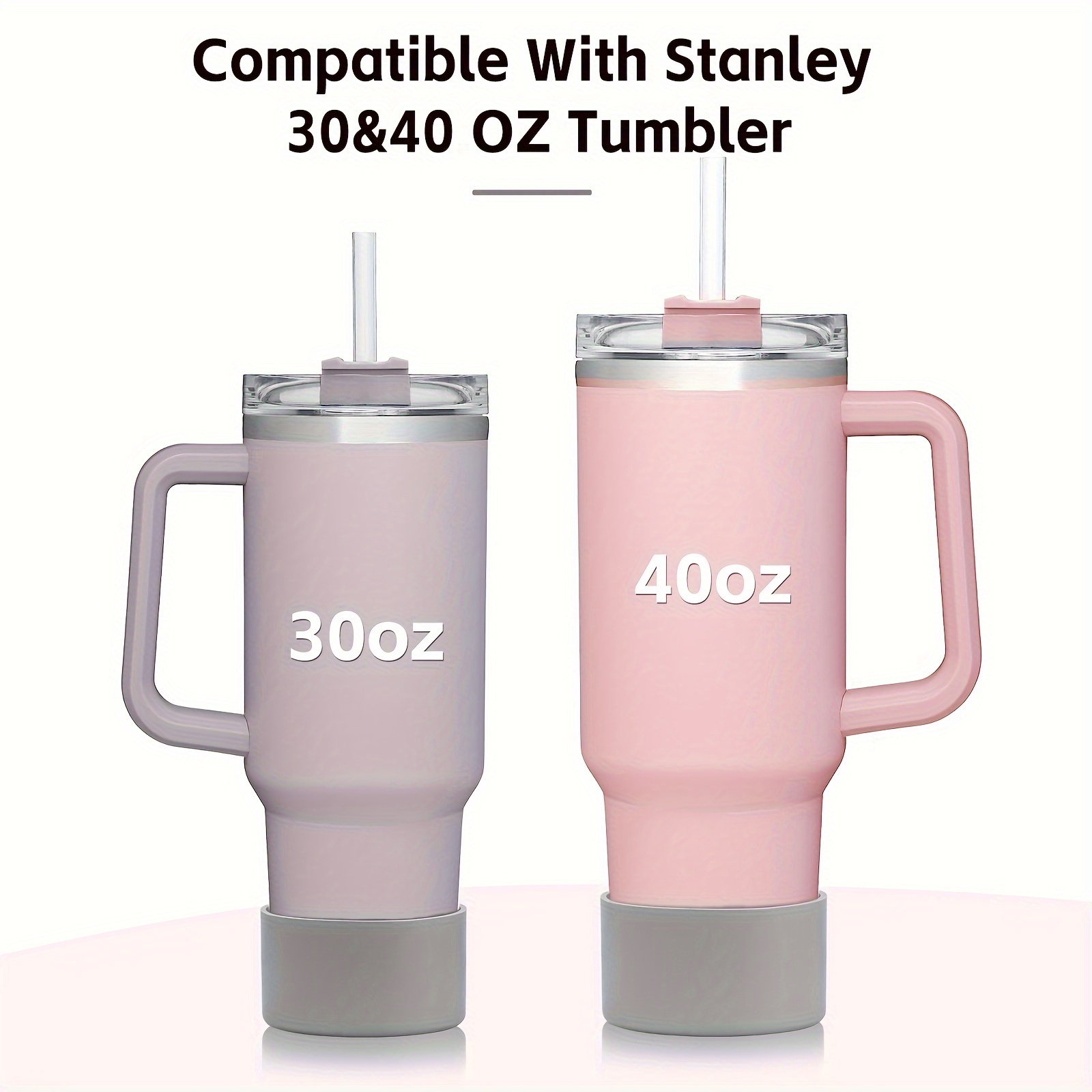 UBEEKOO Silicone Boot and Straw Covers Cap,Compatible with Stanley  30/40oz Tumbler Cup,Accessories Including 1 Silicone Boot and 1 Straw Tip  Toppers,for 10mm Straws Lightpurple Cup: Tumblers & Water Glasses