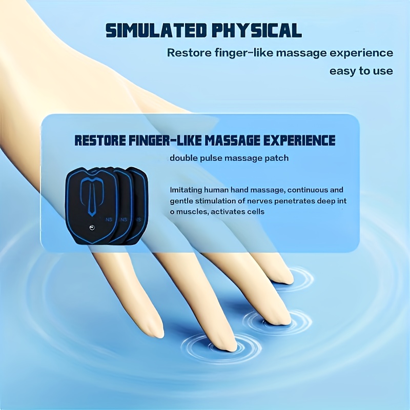 Men Women Electric Massager for Whole Body Cervical Massage Patch- Black  Blue