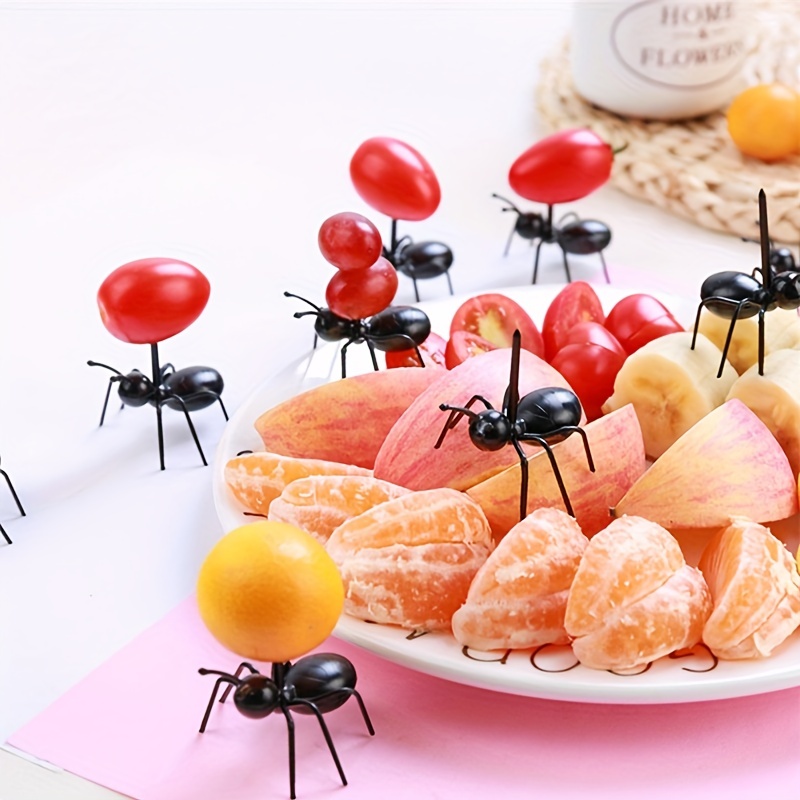 8PCS Cartoon Fruit Fork Creative Cute Mini Household Stainless Steel Fruit  Forks For Children Dessert Bento Accessories Party