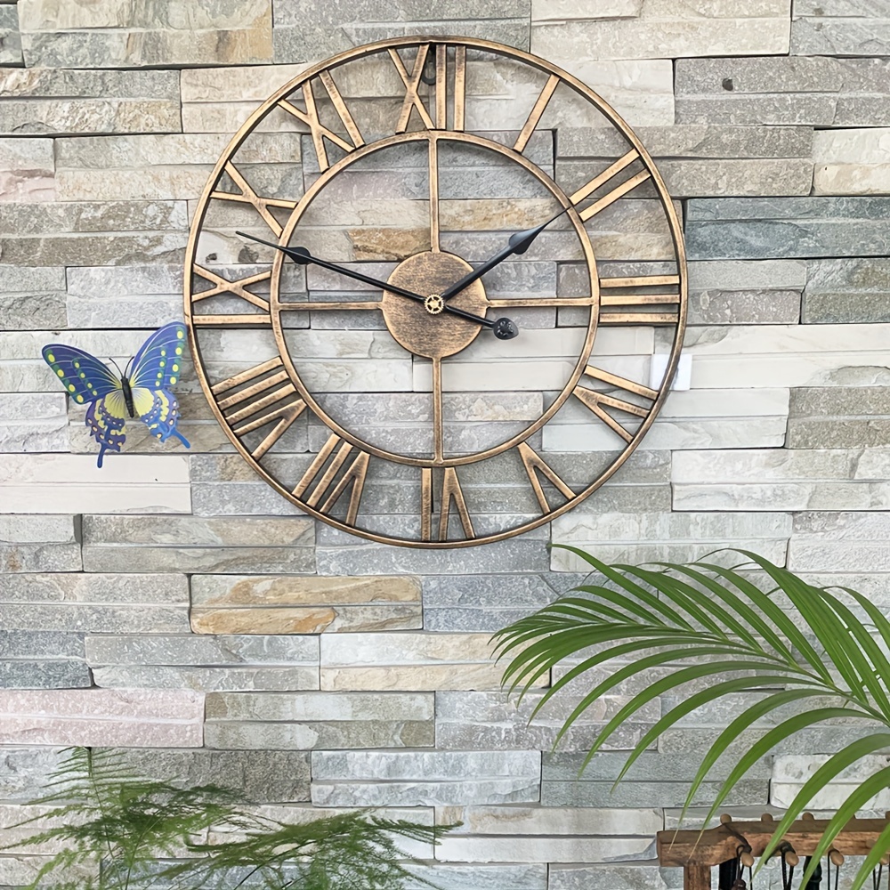 

1pc Gear Wall Clock, Vintage Non-ticking Silent Clock For Bedroom, Wall Decor, Home Decor, Office Decor, Fall Decor