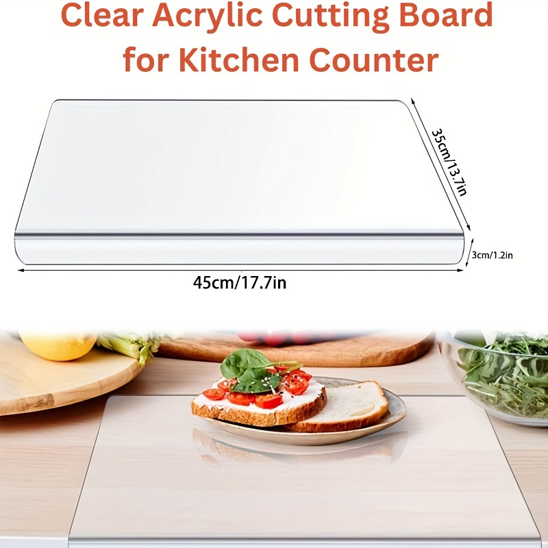 Acrylic Anti-Slip Transparent Cutting Board,2023 New Acrylic Cutting Boards  for Kitchen Counter,Clear Cutting Board Clear Chopping Board Non Slip