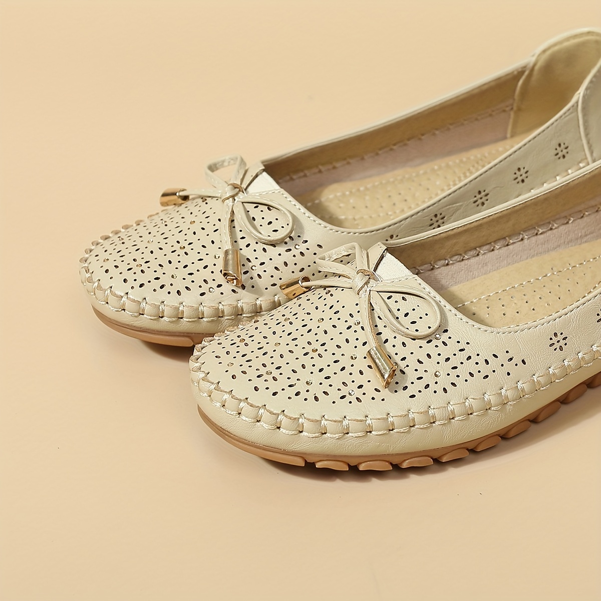 women s solid color elegant flast bowknot decor soft sole details 17