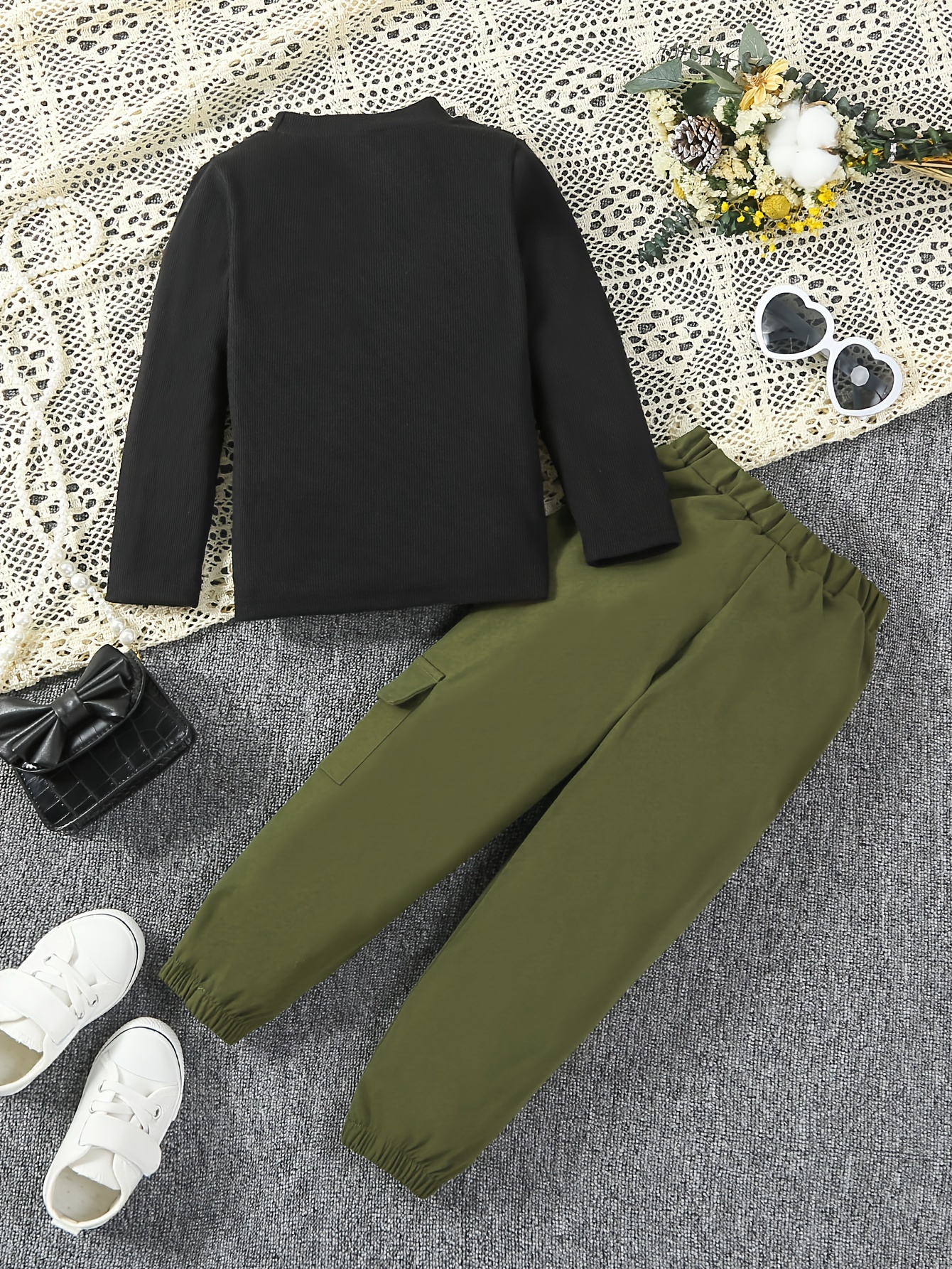 Olive green pants hot sale for girls