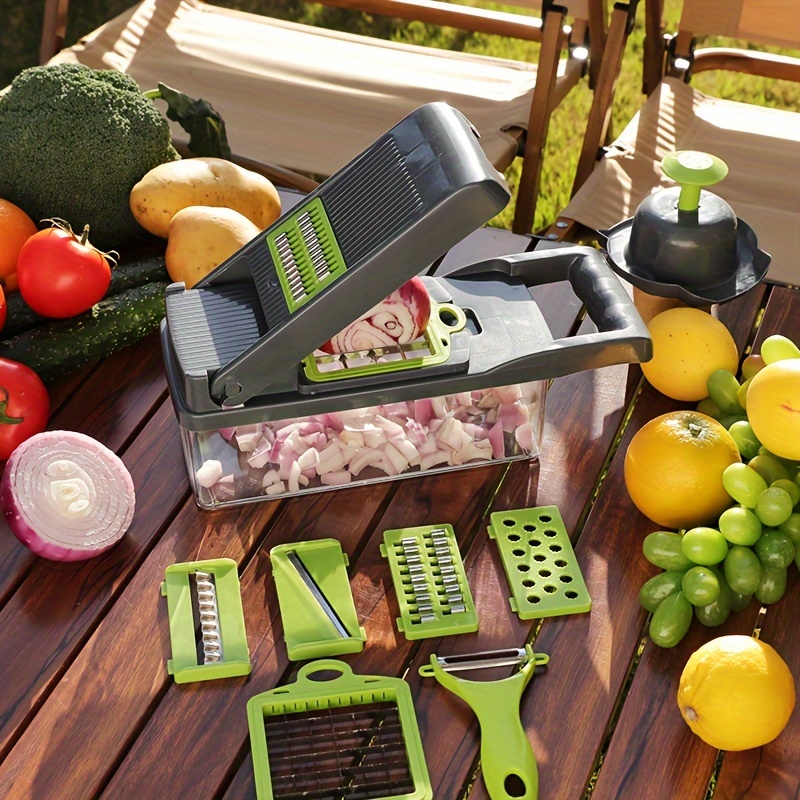 Vegetable Chopper Multifunctional Fruit Slicer Handle Food - Temu