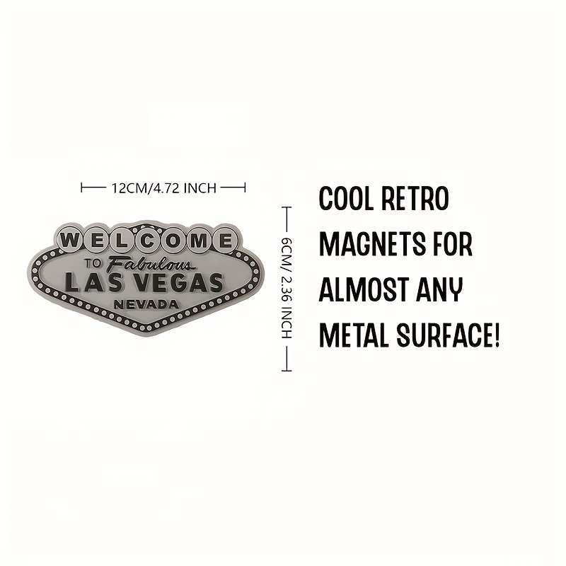 Welcome To Las Vagas Sign Fridge Magnet, Metal