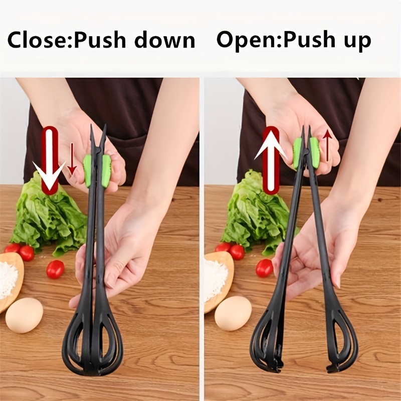 Stainless Steel Salad Tongs Egg Clip Kitchen Tool Serving Spoon