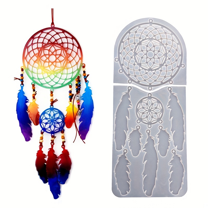 1pc Boddenly Dream Catchers Mold Resin Crystal Mirror Silica Gel Mold For Wall Decoration Wedding Nursery Room Decoration