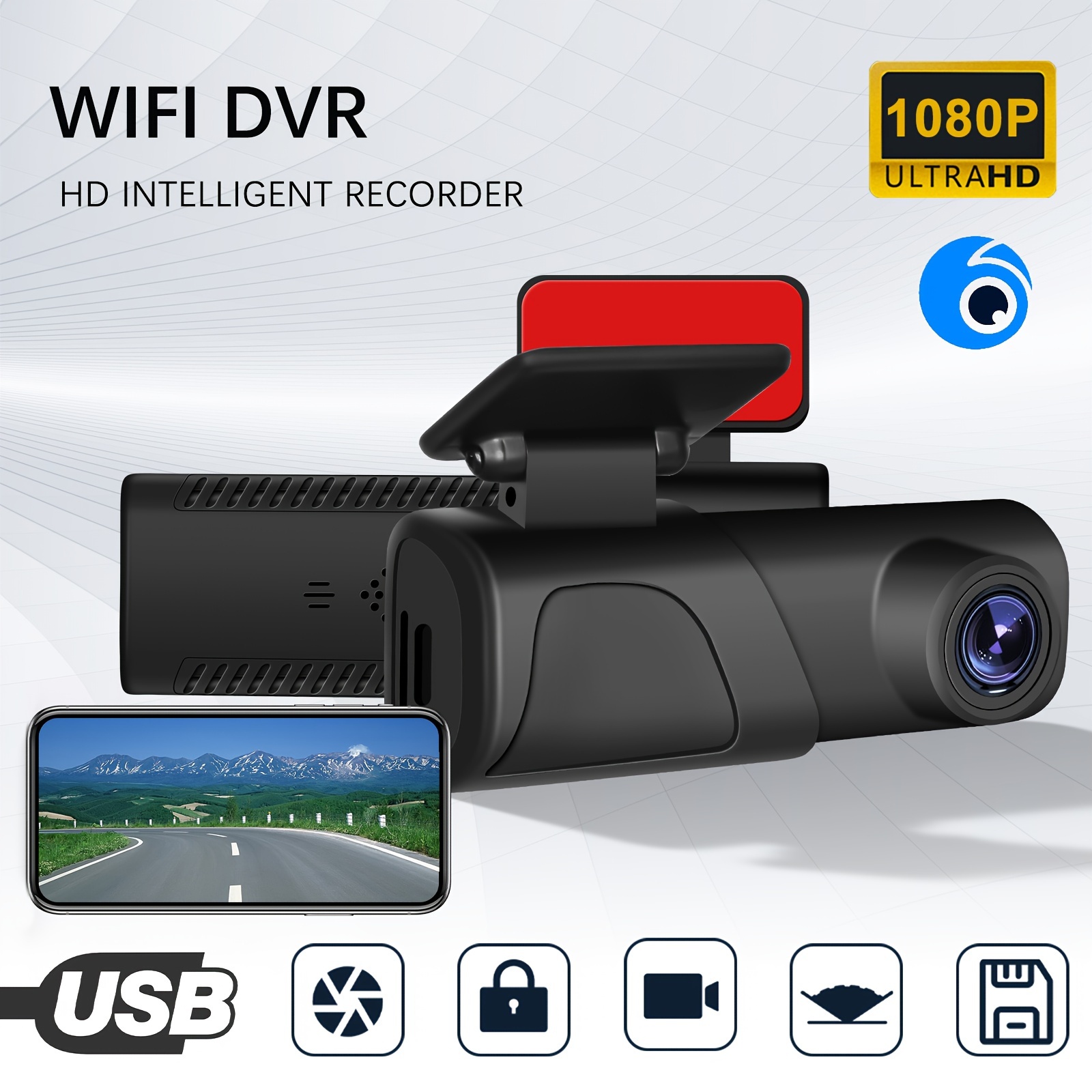 2K WiFi In Car DVR Dash Camera Mini Recorder with Loop Recording