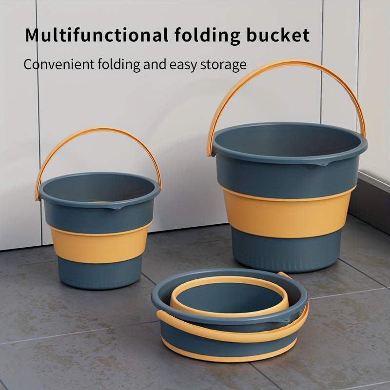 Collapsible Bucket with Handle - Buckets for Cleaning Foldable Pail Bucket  Collapsible Strong Flexible Sturdy Handle for