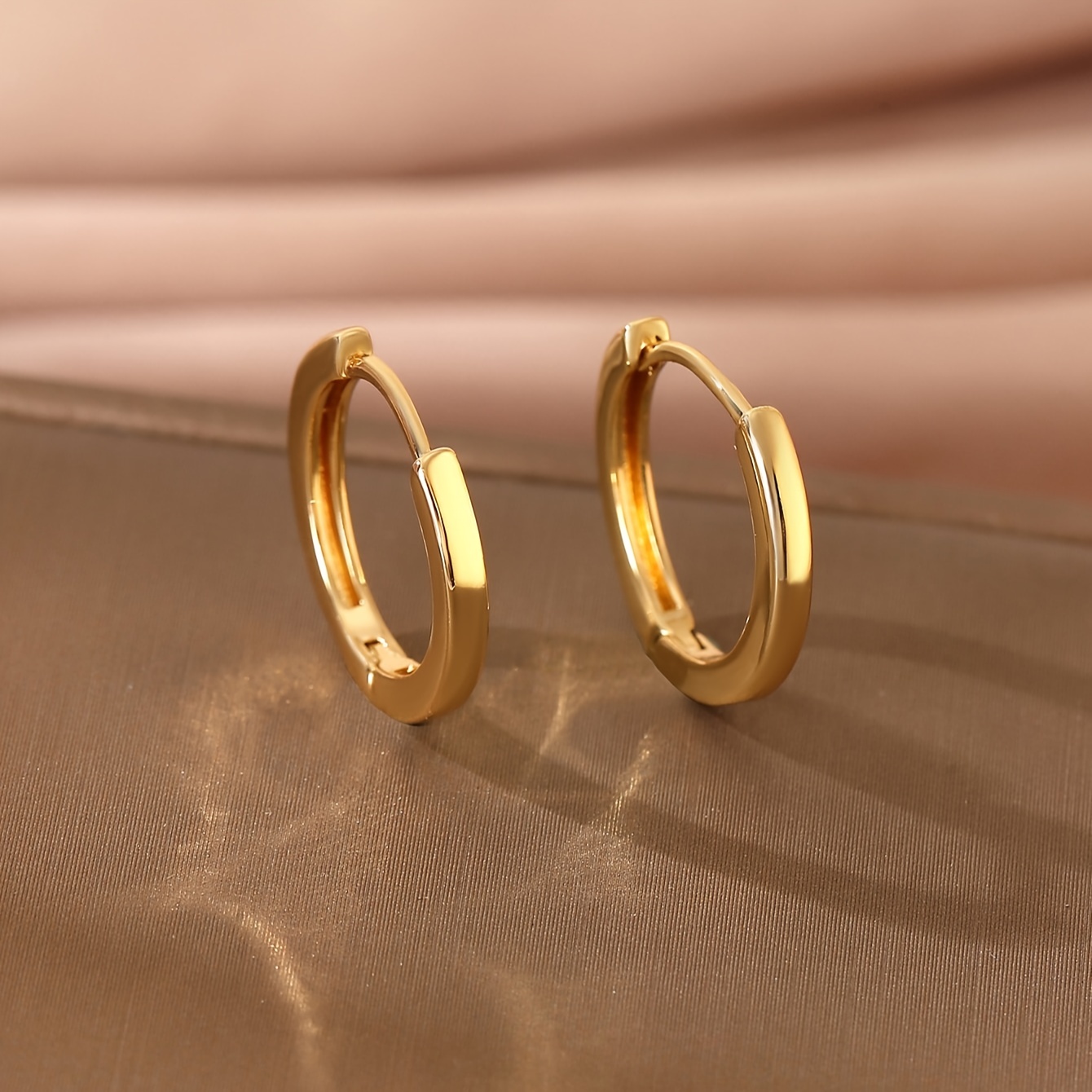 

Simple Hoop Earrings Copper Jewelry Vintage Elegant Style For Women Minimalist Female Earrings