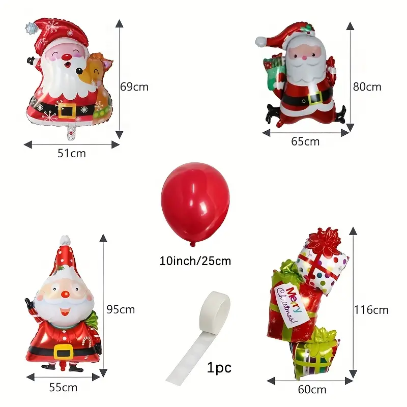 1 Set of Merry Christmas Aluminum Foil Balloon Santa Claus Snowman Candy  Christmas Stocking Home New Year Party Decorations