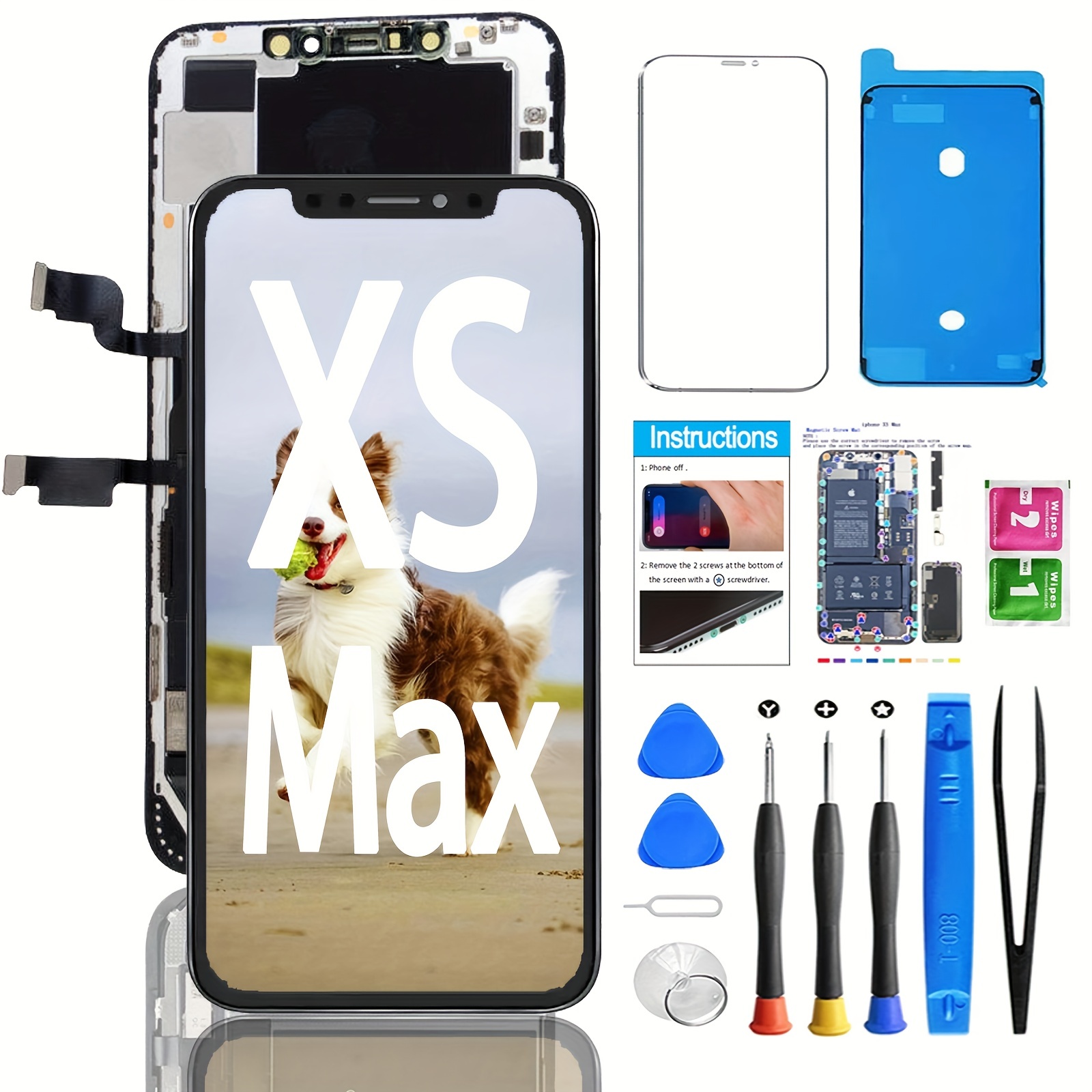 Para iPhone Xs Max Reemplazo de pantalla XS MAX LCD Digitalizador 6.5  pulgadas para iPhone Xs Max Reemplazo de pantalla táctil Asamblea Sensor  A1921