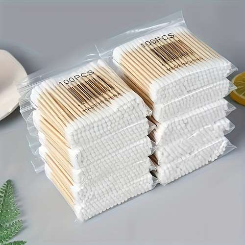 1000/100pcs Popular Cotton Swabs For Makeup, Special For Makeup Removal, And Earwax Removal, Disposable Hygienic Beauty Swabs, Cotton Swabs, Double-ended Wooden Sticks