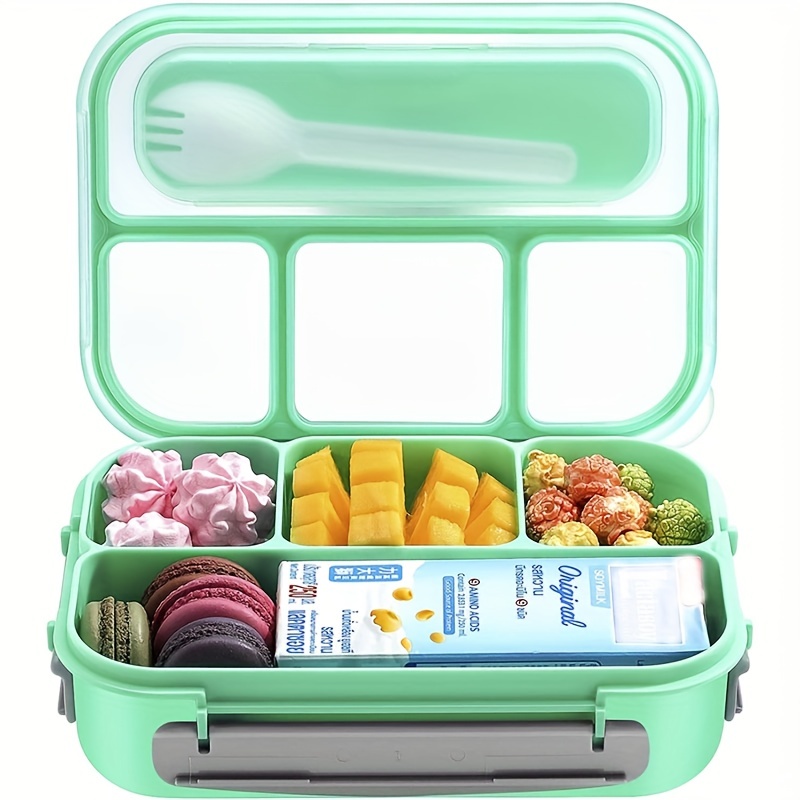1pc 4-Compartment Bento Lunch Box - Microwave, Dishwasher, and