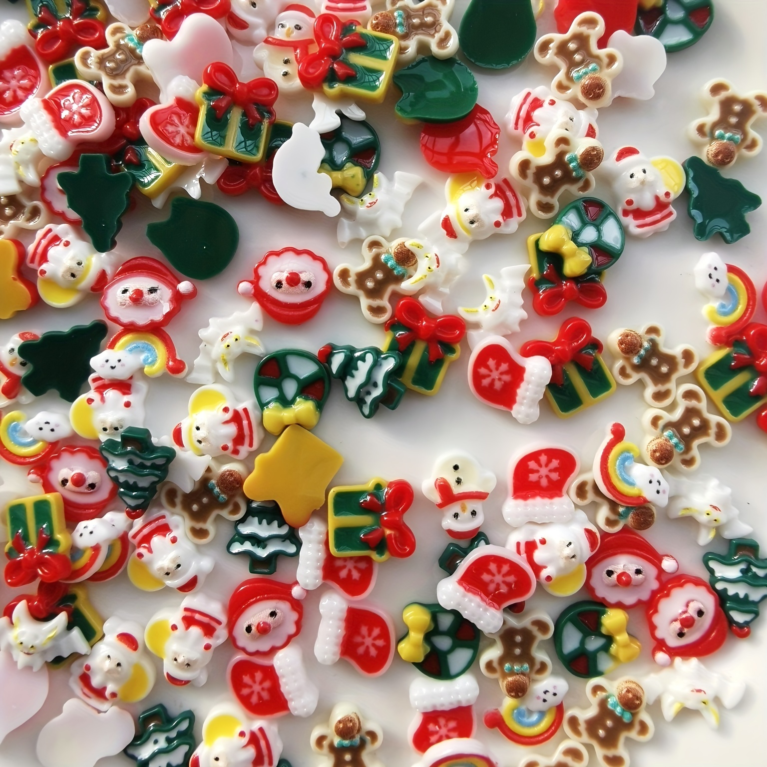 Christmas Craft Supplies Flat Back Buttons Christmas Resin Charms