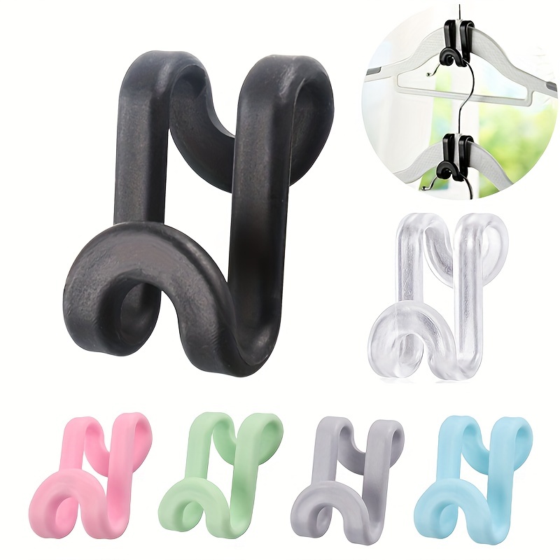 50 Pcs Clothes Hanger Connector Hooks, Space Saving Clothes Hook  Multi-layer Stackable Hanger For Wardrobe Cabinets