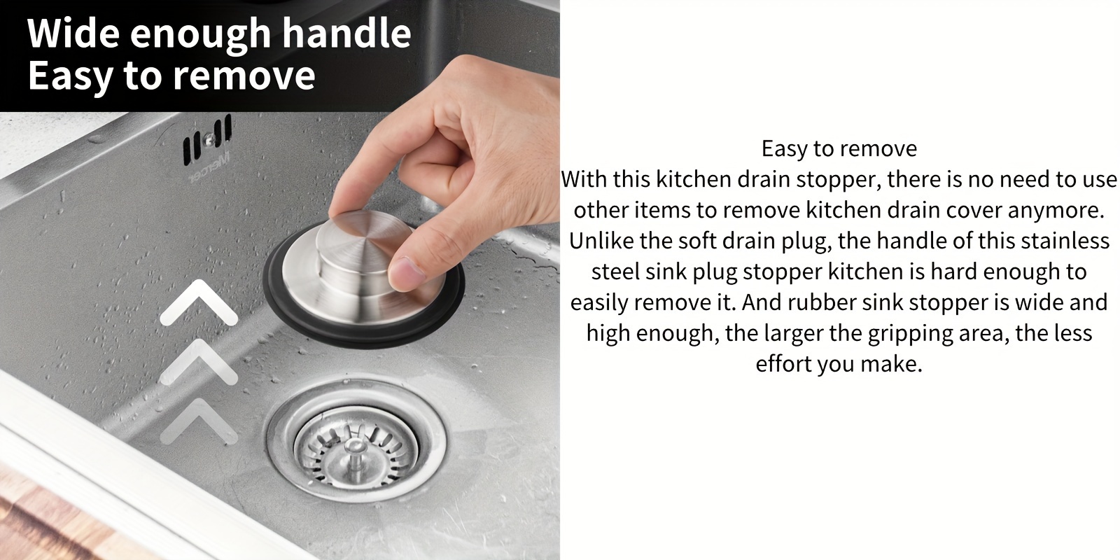 Tifanso Kitchen Sink Drain Stopper - 2PCS Garbage Disposal Stopper 3.34  Inch Sink Drain Plug, Stainless Steel Kitchen Sink Drain Cover Fits  Standard