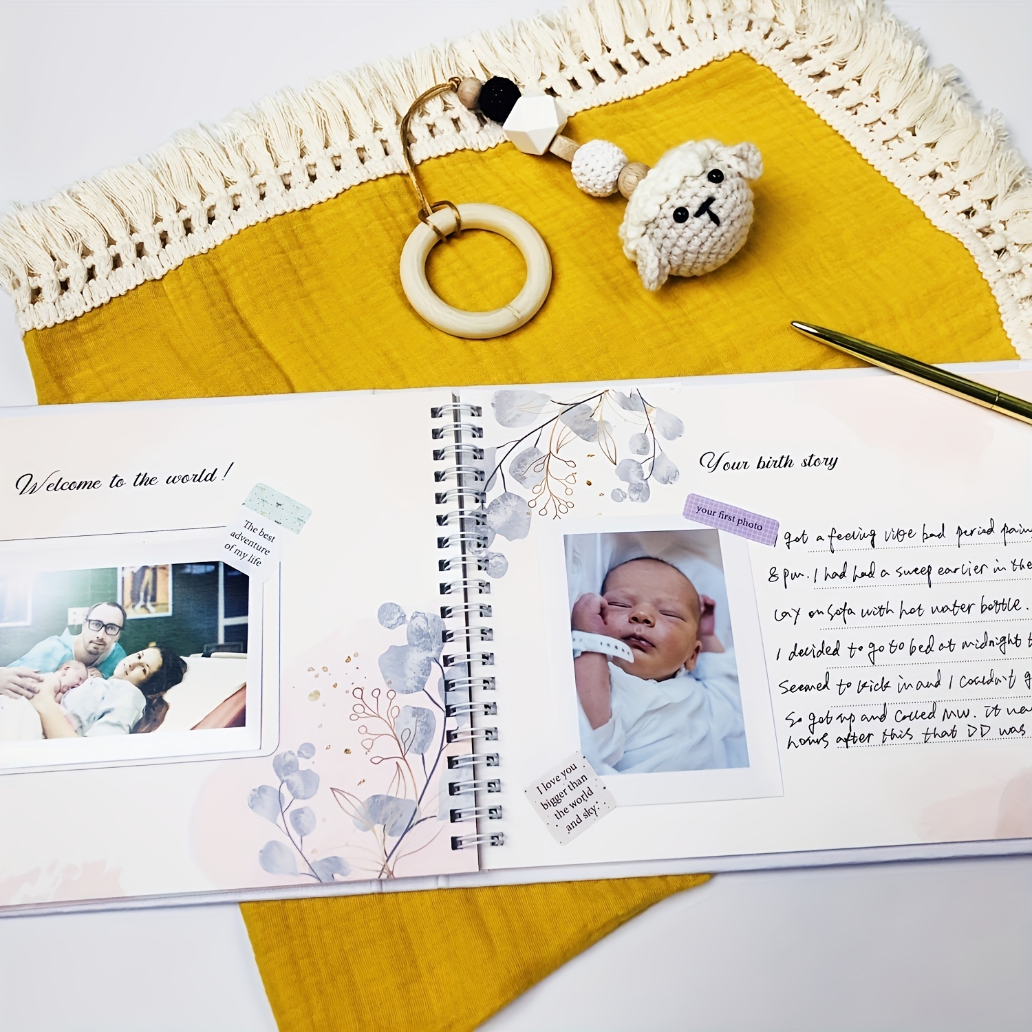 Diario y libro de embarazo semana a semana, álbum de embarazo para fotos,  ultrasonidos e información, con 8 hojas de pegatinas lindas, edición de lujo