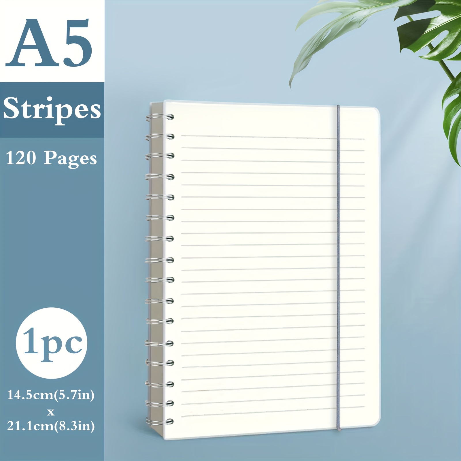 80-Sheet Spiral Notebook Horizontal Line / Grid Wirebound Ruled Sketchbook  with Matte Cover School Supplies for Office New 