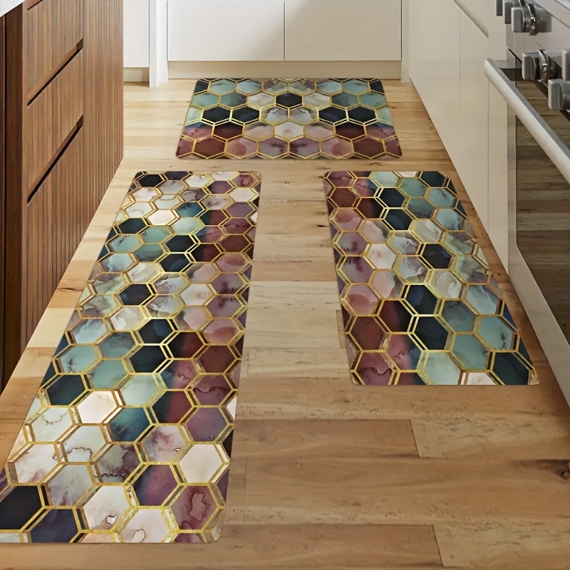 Soft Kitchen Mat Set Nordic Geometric Carpet Absorbent Bath - Temu