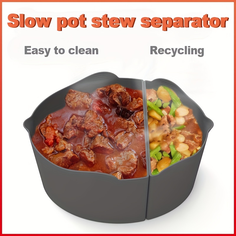 1pc 2-in-1 Silicone Slow Cooker Liner, Reusable Slow Cooker Separator, Slow  Cooker Liner Pad