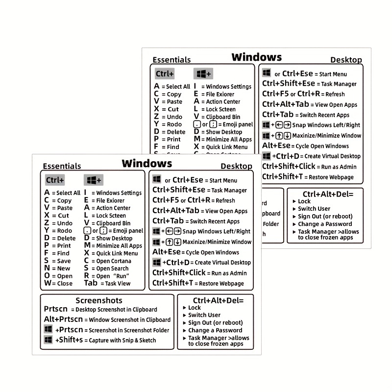 Autocollants Clavier Windows Français (Canada) - Blanc sur Noir