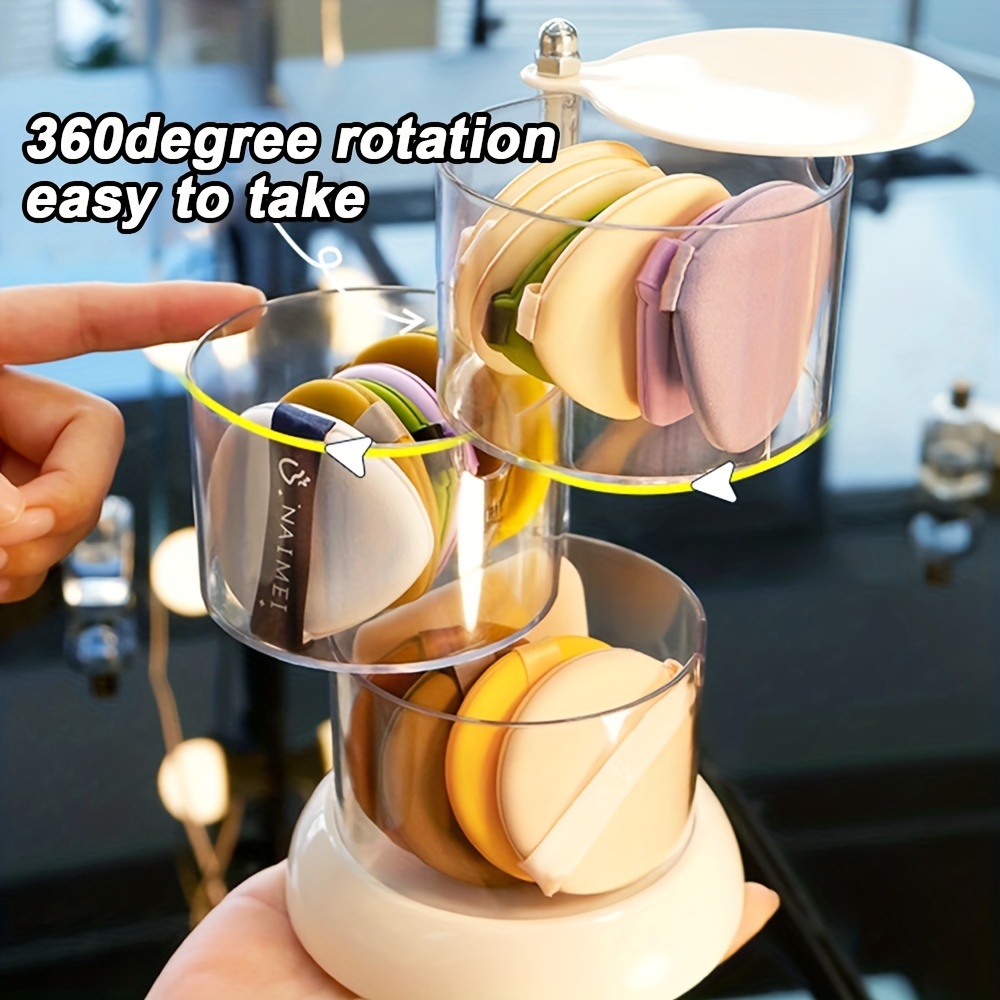 Makeup Egg Holder Rotatable Storage Rack for Beauty Eggs