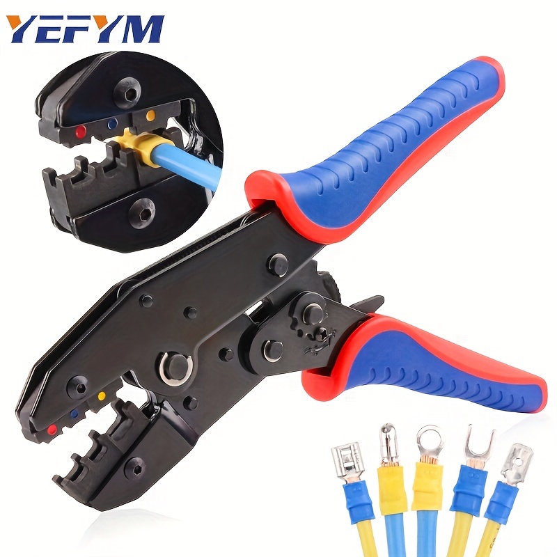 Ratcheting Wire Crimpers: Insulated Electrical Connectors - AWG 22-10  (0.5-6.0mm2) - Ratchet Terminal Crimper - Electrical Crimping Tool