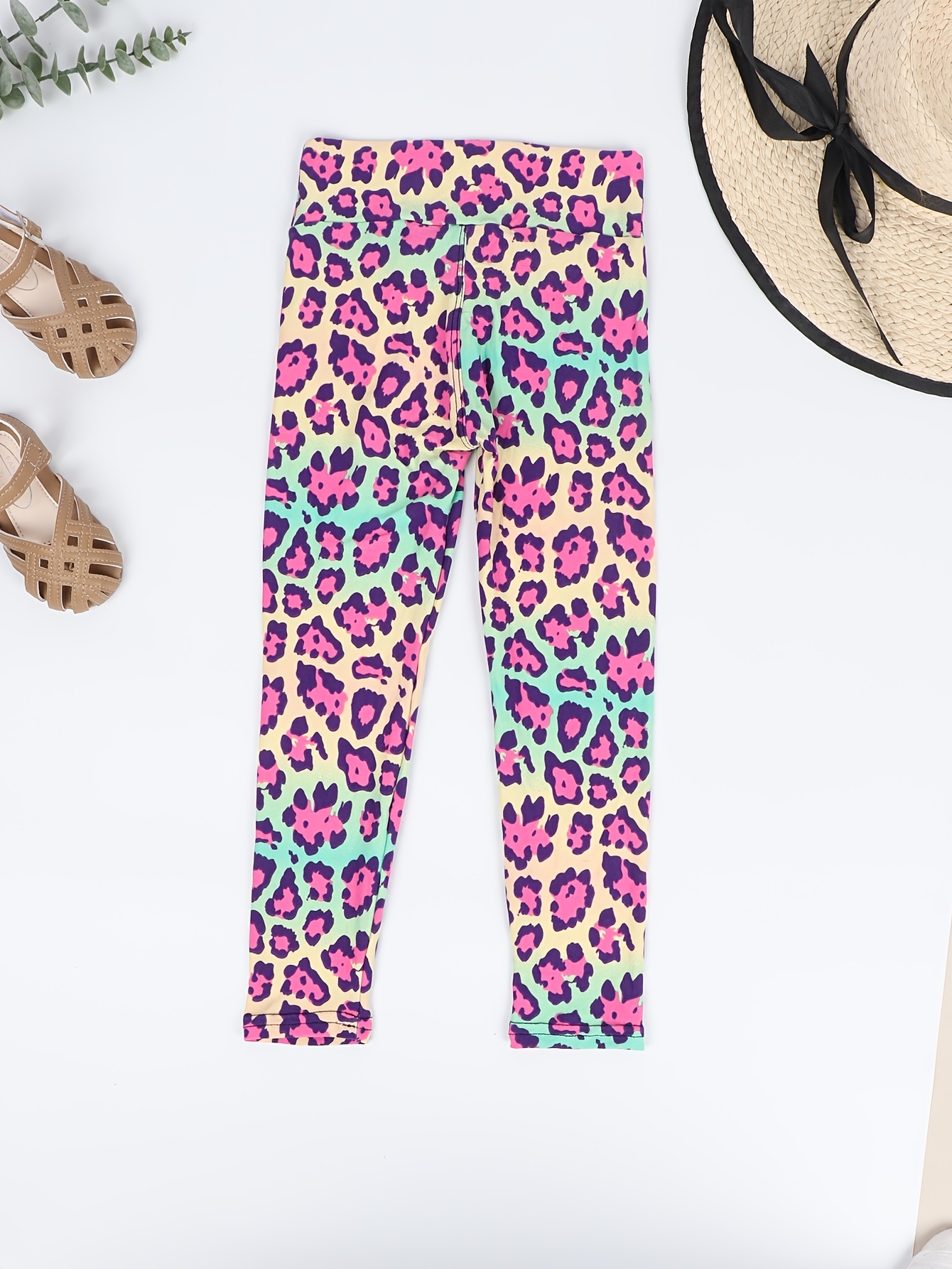 Kids Rainbow Tie Dye Leggings High Stretch Soft Pants
