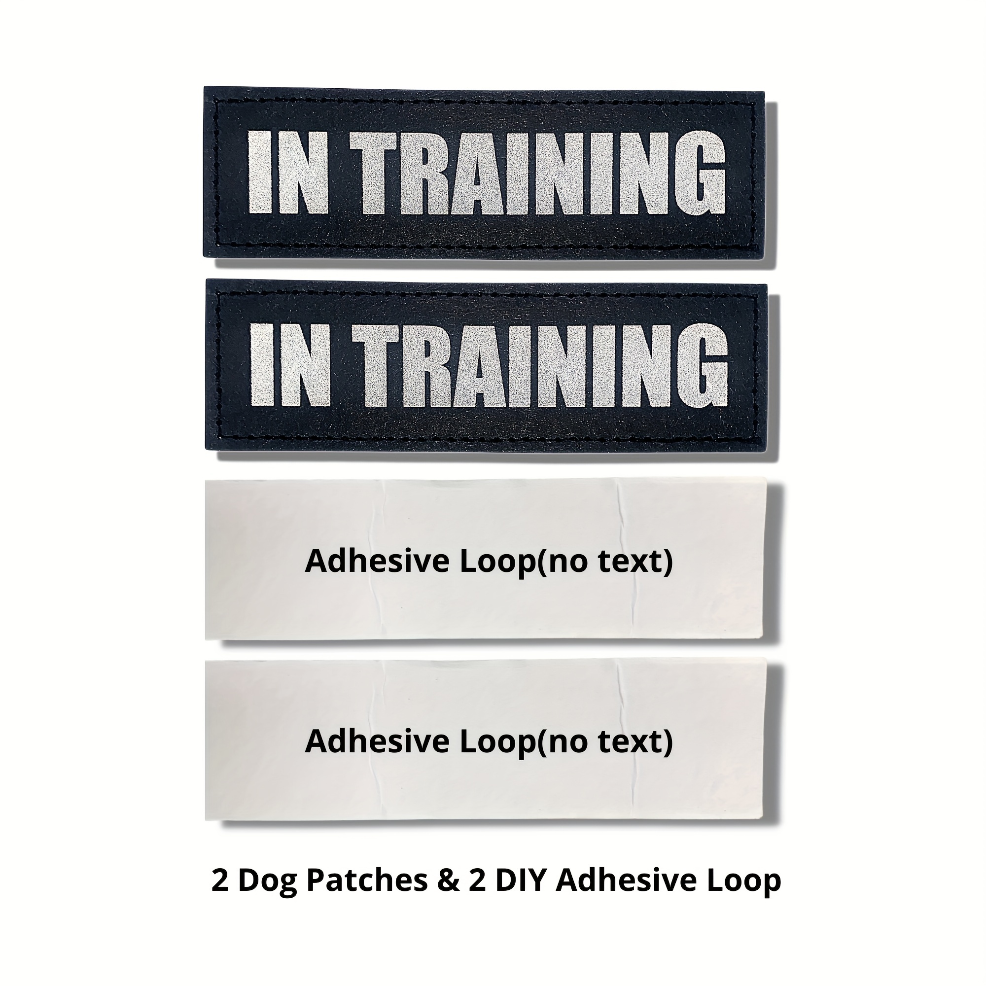 1PC Glow in the Dark Dog Harness Patch Reflective Luminous SERVICE DOG IN  TRAINING Hook Loop Patches