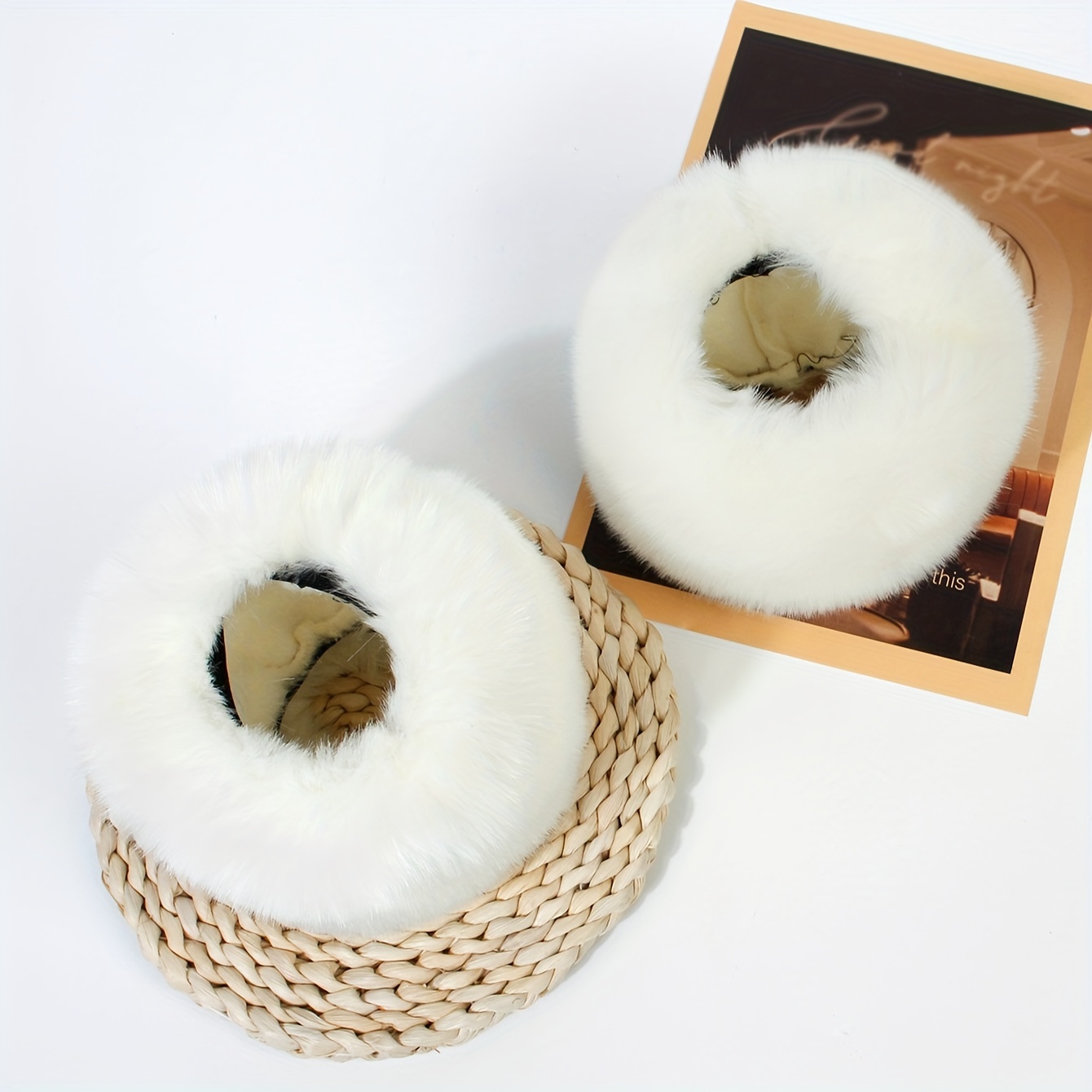 Simple Basic Solid Color Sleeves Élégant Faux Fur Wrist Cover Automne Hiver  Soft Warm Elastic Wrist Sleeves - Temu France