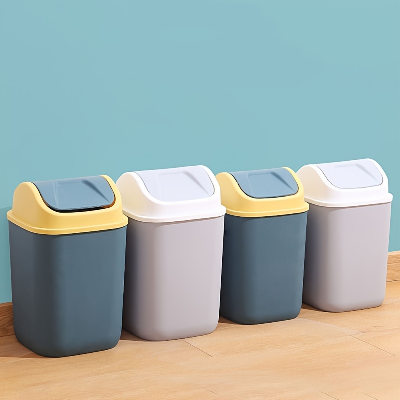 1pc Mini Mülleimer Mit Deckel, Kunststoff-Mülleimer Für Badezimmer, Zuhause  Schlafzimmer Büro Desktop-Abfallaufbewahrungsbox, Cartoon-Mülleimer